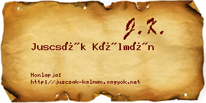 Juscsák Kálmán névjegykártya